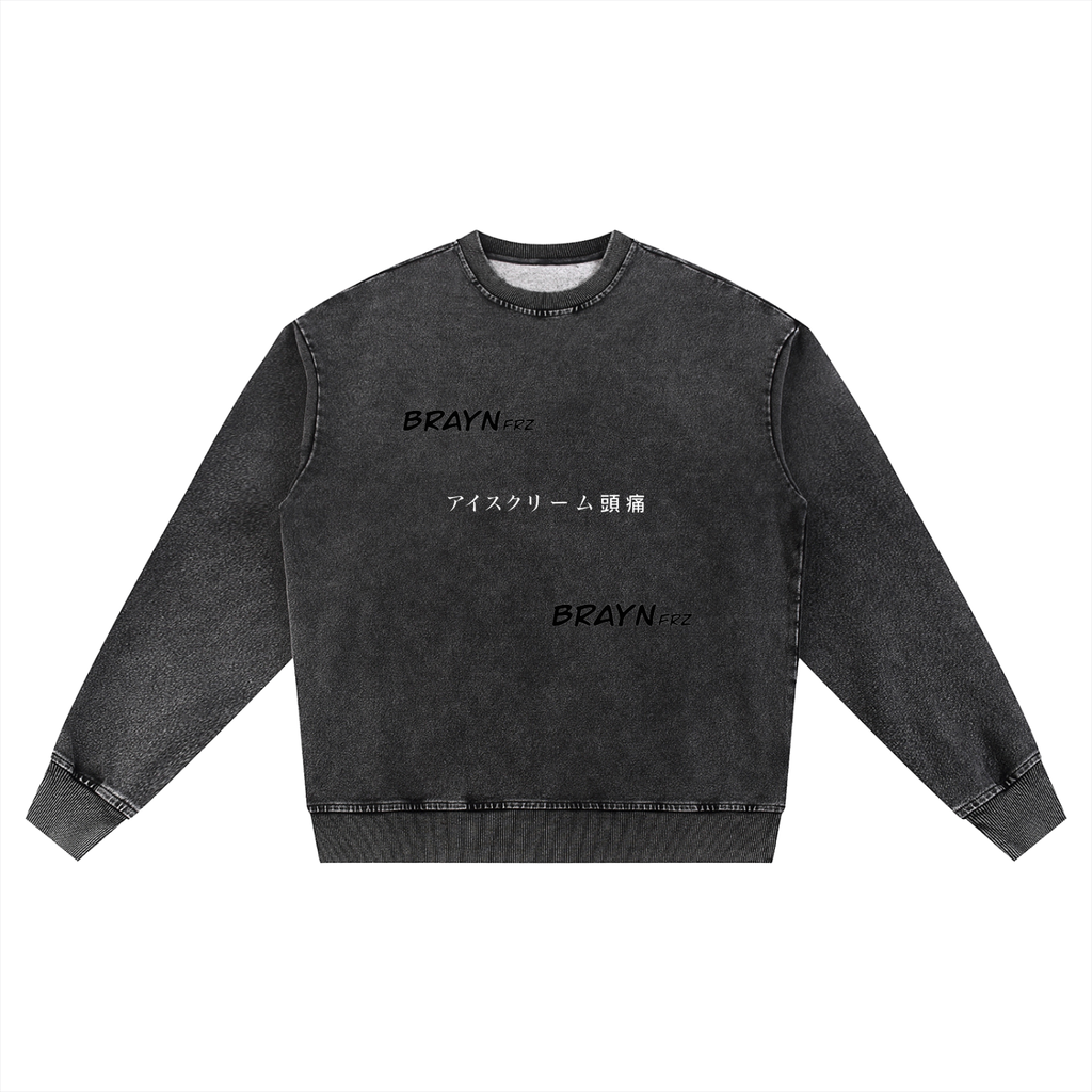 Snow Wash Oversized Crewneck Sweatshirt