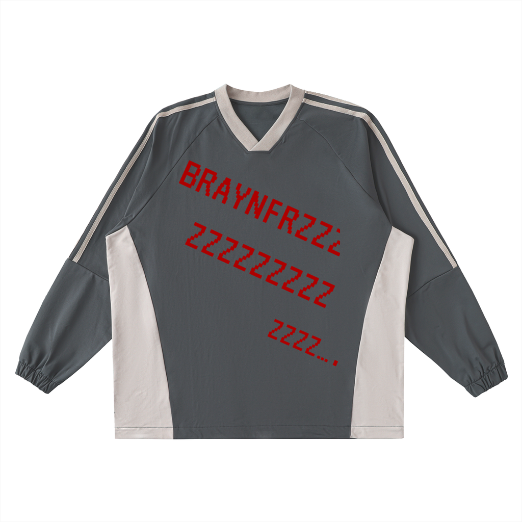 Color-Block V-Neck Long-Sleeve T-Shirt
