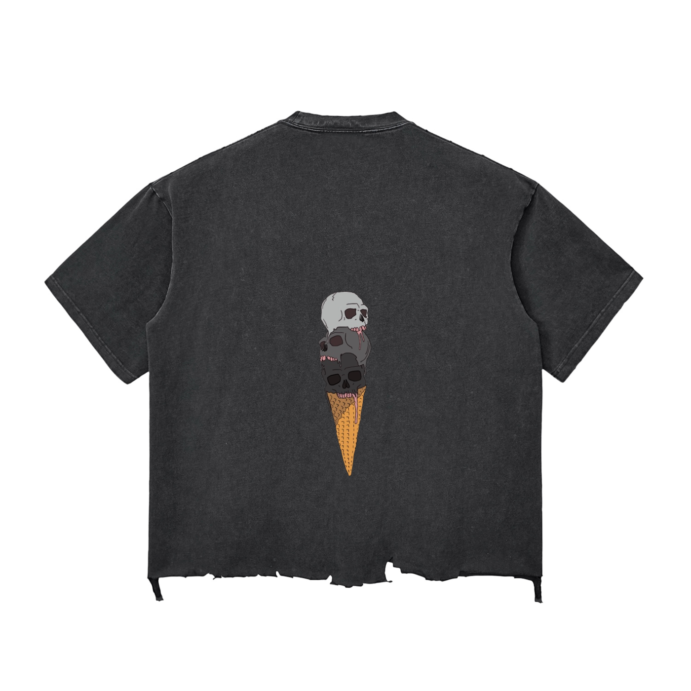 Snow Wash Raw-Hem Boxy T-shirt