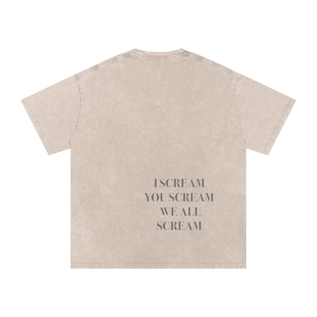 Snow Washed Oversized Cotton T-Shirt