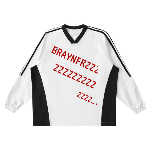Color-Block V-Neck Long-Sleeve T-Shirt