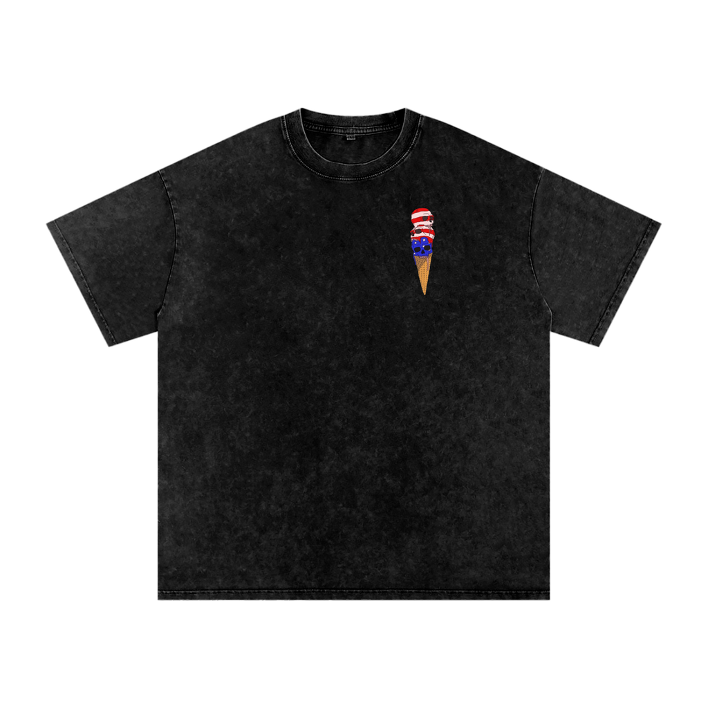 Snow Washed Oversized Cotton T-Shirt