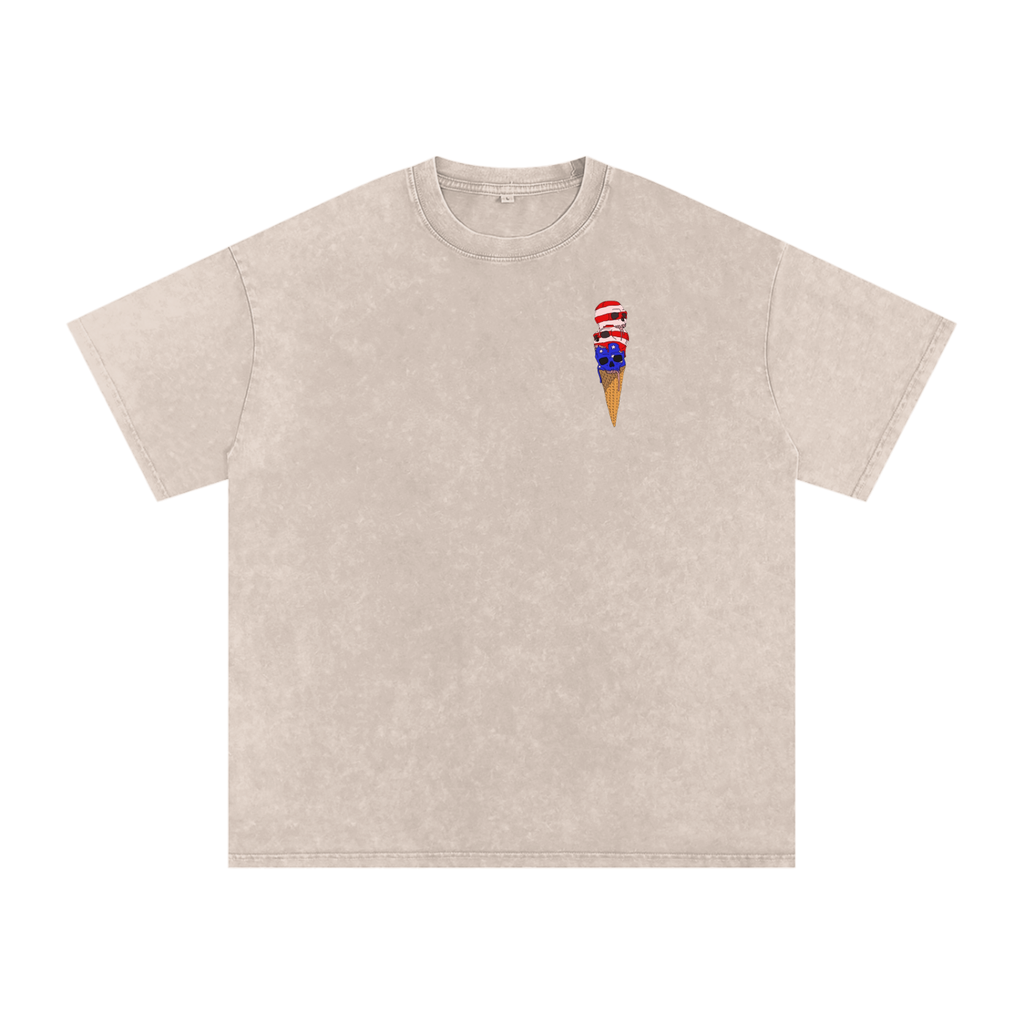 Snow Washed Oversized Cotton T-Shirt