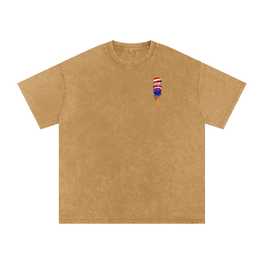 Snow Washed Oversized Cotton T-Shirt