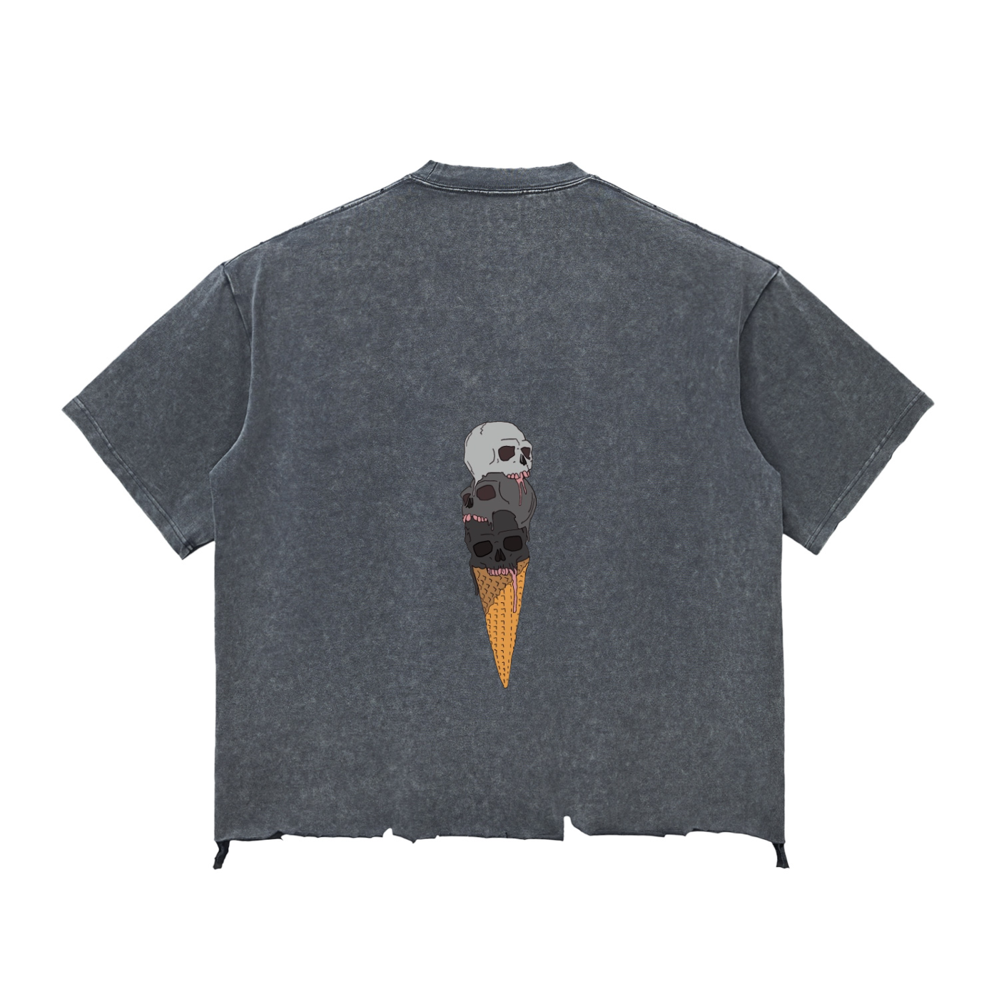 Snow Wash Raw-Hem Boxy T-shirt