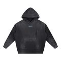 Vintage Washed Frayed Fleece Hoodie