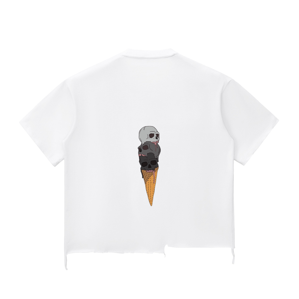 Snow Wash Raw-Hem Boxy T-shirt