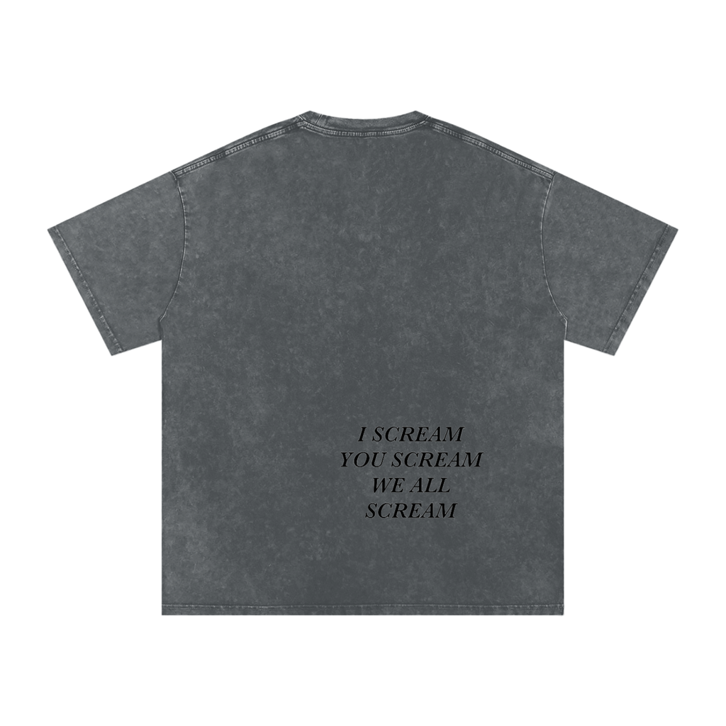 Snow Washed Oversized Cotton T-Shirt