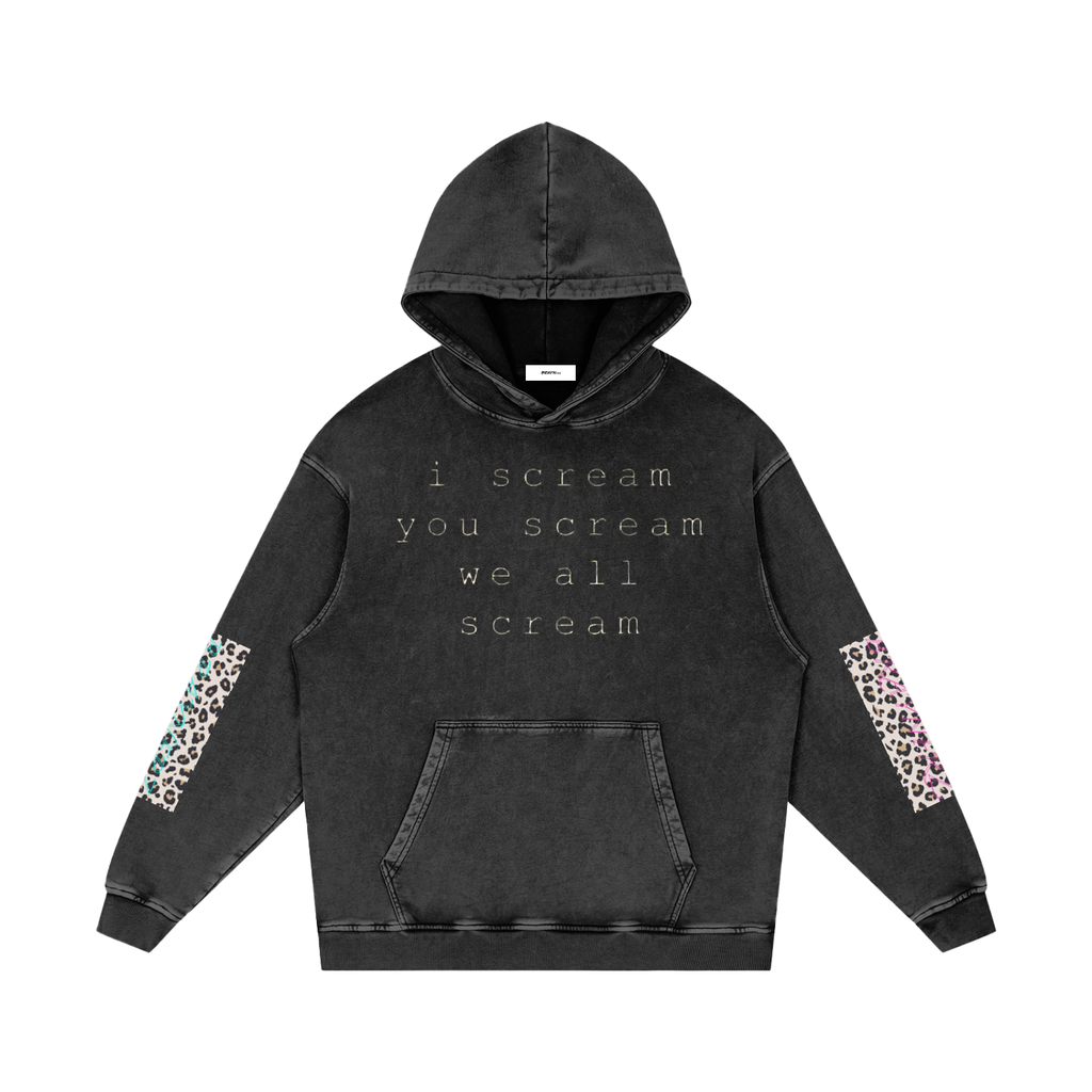Snow Washed Loose Cotton Hoodie