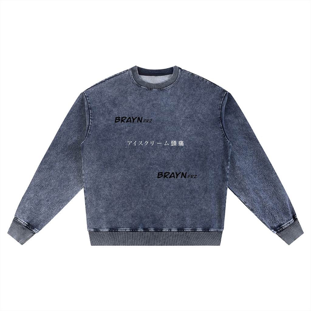 Snow Wash Oversized Crewneck Sweatshirt
