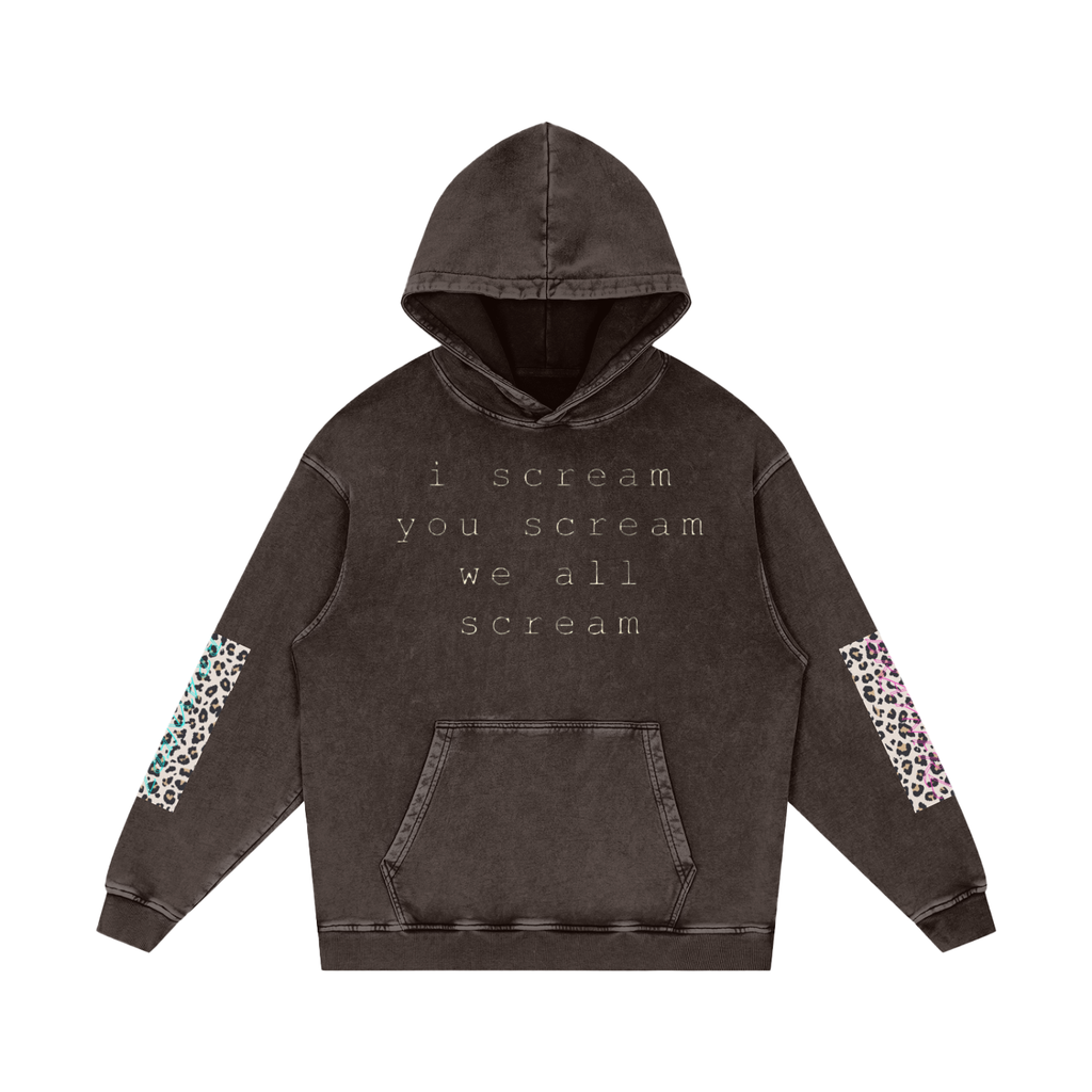 Snow Washed Loose Cotton Hoodie