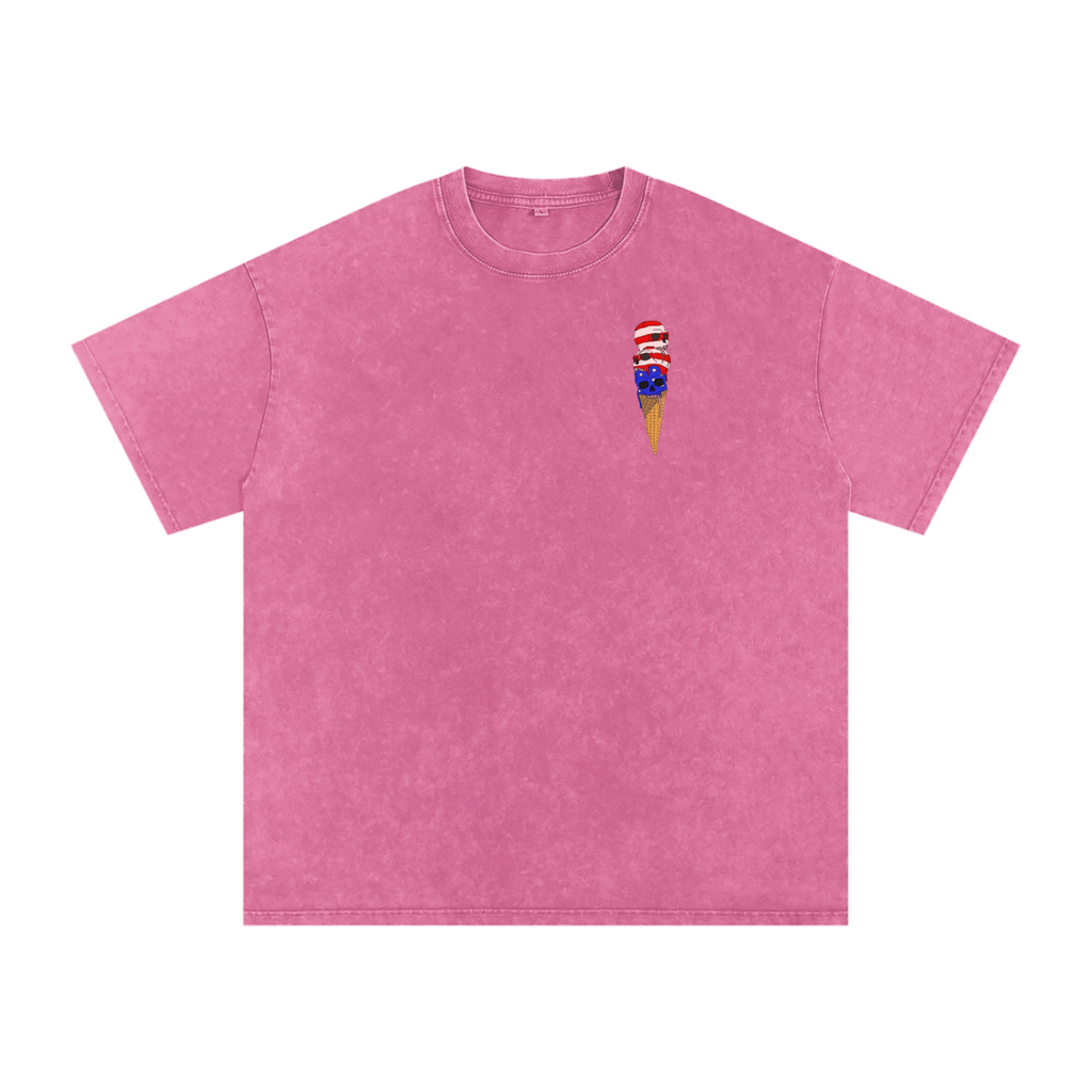 Snow Washed Oversized Cotton T-Shirt