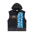 Vintage Washed Zip-Up Hooded Tank Top