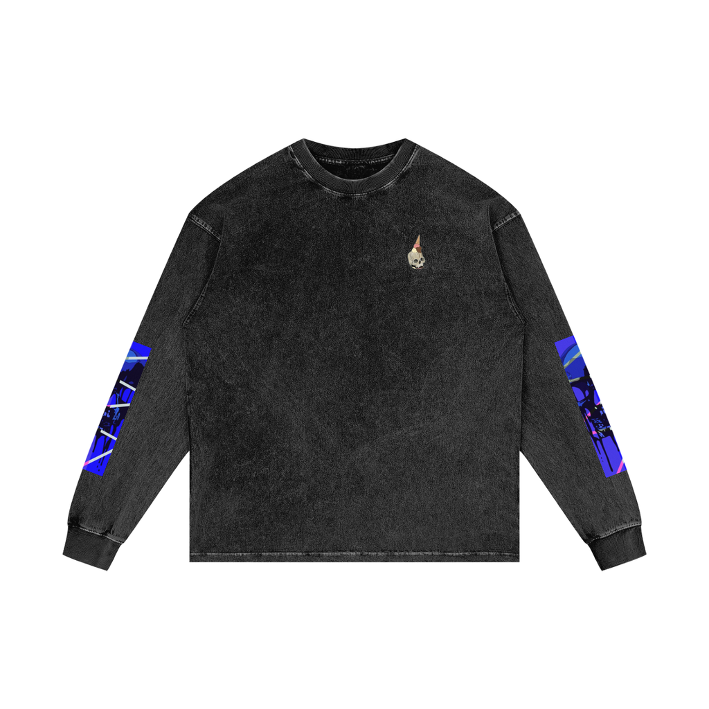 Acid Wash Oversize Long Sleeve T-Shirt