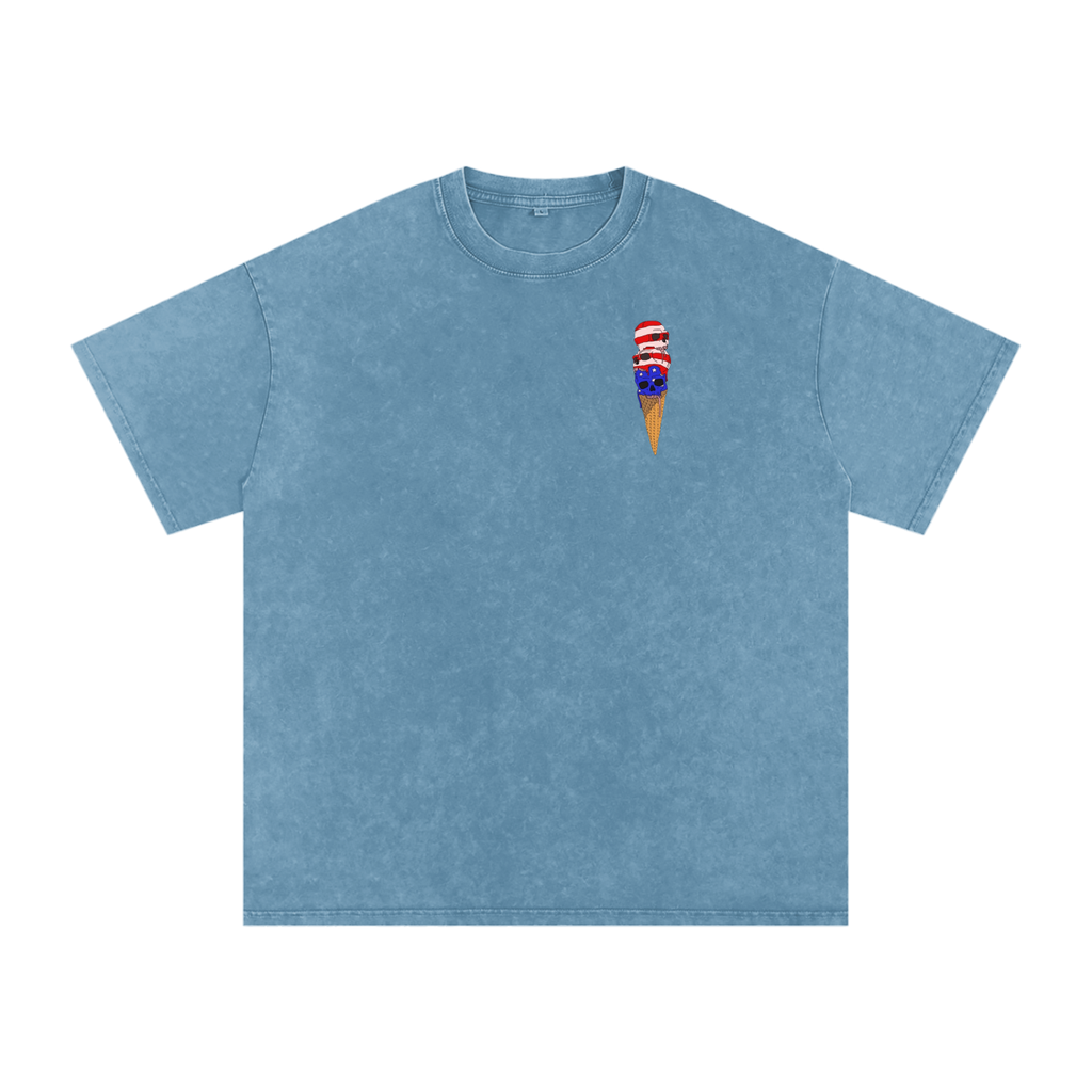 Snow Washed Oversized Cotton T-Shirt