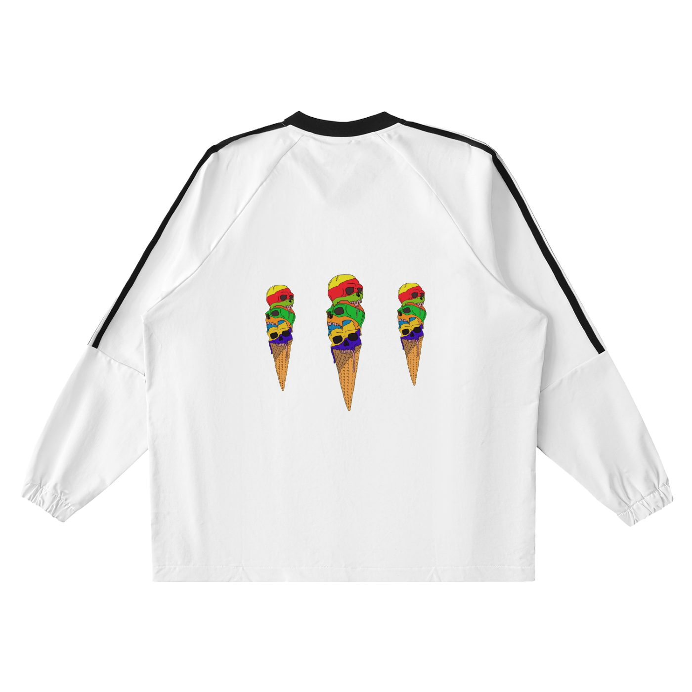 Color-Block V-Neck Long-Sleeve T-Shirt