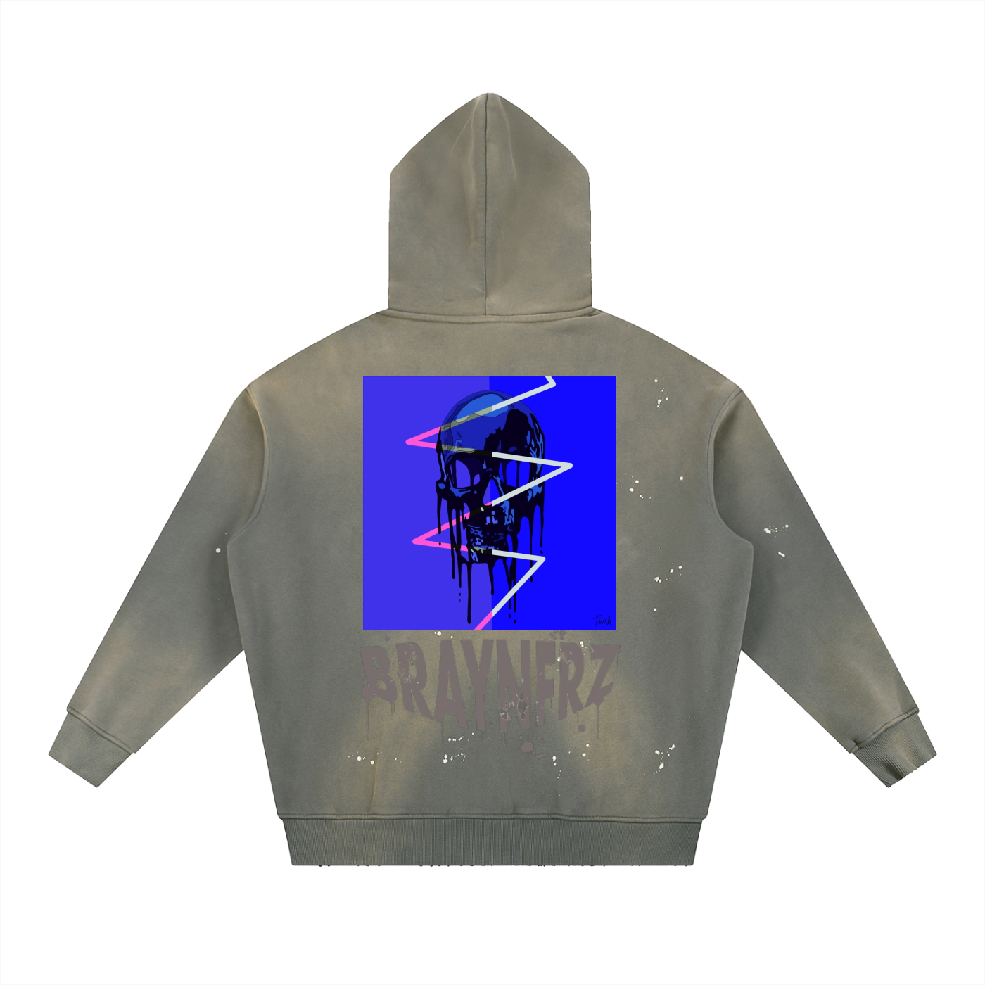 Vintage Washed Frayed Fleece Hoodie
