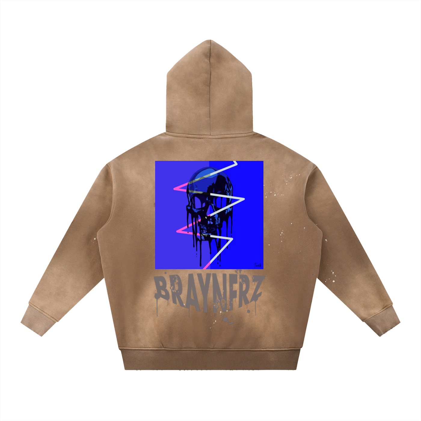 Vintage Washed Frayed Fleece Hoodie